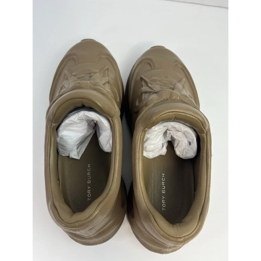 Tory Burch Good Luck X-ray Trainer Leather Brown Size 7.5M - MSRP: $398